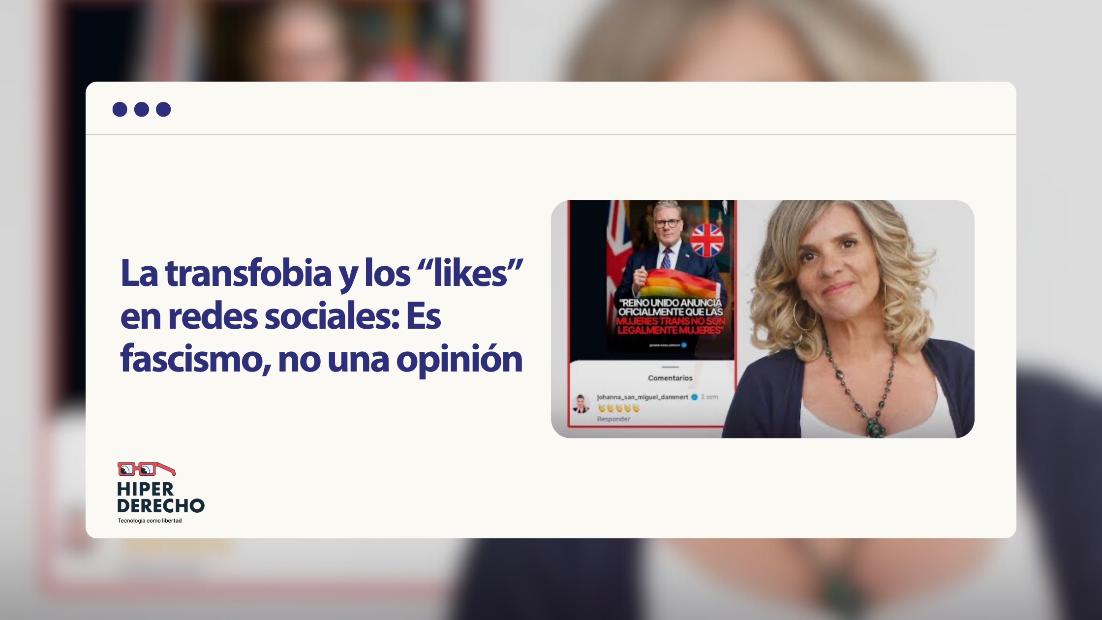 Transphobia and “likes” on social networks: It is fascism, not an opinion.
